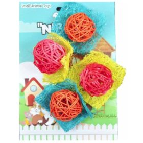 AE Cage Company Nibbles Bon Bon Loofah Chew Toys Assorted Colors