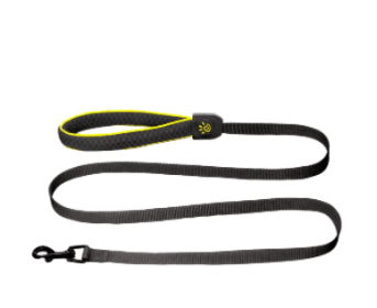 Doco Reflective Yellow Piping Withpattern Mesh Leash-Black