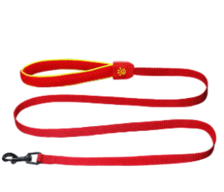 Doco Reflective Yellow Piping Withpattern Mesh Leash-Red