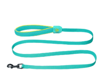 Doco Reflective Yellow Piping Withpattern Mesh Leash-Turquoise