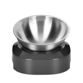 Pet Feeder Stainless Steel Single Bowl with Stand 15 Degree Adjustable Pet Cat Feeding Bowl