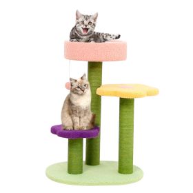 Flower Cat Tree Sisal Covered Scratching Post Climbing Scratcher Tower Furniture