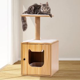 Cat Litter Box Enclosure Wooden Cat House with Hidden Cat Washroom Furniture