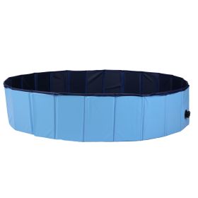 Bosonshop Foldable Pet Swimming Pool Easy to Fold Fill Empty & Clean Slip-Resistant PVC Bathing Tub Kiddie Pool