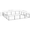 Dog Kennel Black 172.2 ft¬≤ Steel