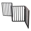 Pet Gate - Dog Gate for Doorways, Stairs or House ‚Äì Freestanding, Folding, brown, Arc Wooden