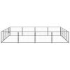 Dog Kennel Black 172.2 ft¬≤ Steel