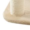 Cat Tree, 59-Inch Cat Tower for Indoor Cats, Plush Multi-Level Cat Condo with 2 Perches, 2 Caves, Cozy Basket and Scratching Board, Beige