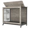 23 Inch Gray Heavy-Duty Dog Crate Furniture