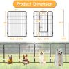 40in Outdoor Fence Heavy Duty Dog Pens 16 Panels Temporary Pet Playpen with Doors