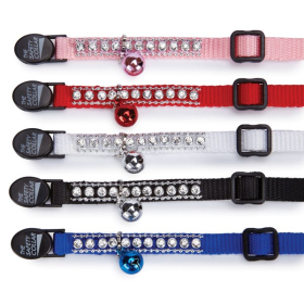 MT Rhinestone Cat Collar (Color: White)