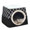 Pet Cat Bed Cube Indoor Cats House, Warm Small Kitten Nest Collapsible Cat Cave Cute Sleeping Mat Comfortable Cushion Cats Bed