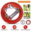 Dog Tie Out Cable Long Dog Leash Chew Proof Lead Dog Chain with Durable Spring 360¬∞ Rotatable Clips PVC Case for Outside Yard Caming