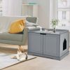 Cat Litter Box Enclosure with Double Doors for Large Cat and Kitty